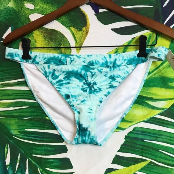 Nwt $26 SO Juniors XL Light Green Blue Aqua Boho Burst Scoop Swim Bottom - Picture 1 of 8